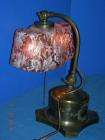 PAIRPOINT Desk PIANO Lamp WAGNER RevPtd. SHADE Unusual  