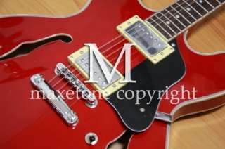   in Red ES335 Model ArcTop 6 string electric Jazz Guitar #056  
