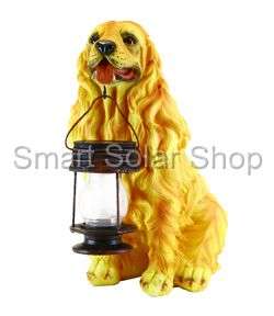 Cocker Spaniel Dog With Lantern Solar Light Solar Pet  
