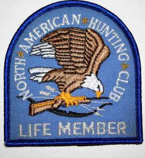 Vintage North American Hunting Club Life Member Cloth Patch unused 