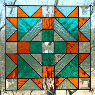 12 Stained Glass Art Window Quilt Suncatcher   