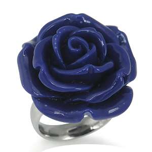 24MM Lapis Blue Stainless Steel ROSE/FLOWER Ring(RN2075276.0001)