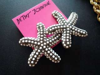 RARE Betsey Johnson Starfish Chunky Necklace + Earrings  