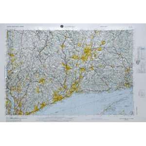 HARTFORD REGIONAL Raised Relief Map in the states of Connecticut and 