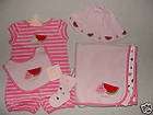 gymboree summer picnic pink blanket romper socks hat bib 5