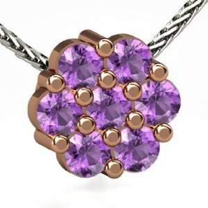    Posy Pendant, 18K Rose Gold Necklace with Amethyst Jewelry