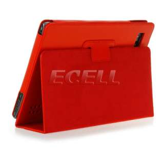 RED PROTECTIVE LEATHER FOLIO CASE STAND COVER FOR ACER ICONIA TAB A500 