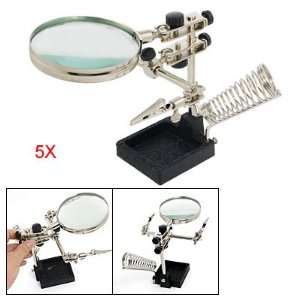   Third Hand Magnifier Dual Clamps Soldering Iron Stand