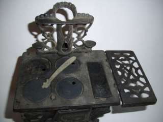 Antique Crescent Toy Stove Old Cast Iron Salesman Sample Vtg Miniature 