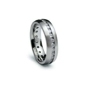  Stainless Steel Ring Satin High Polish with CZ Eternity 