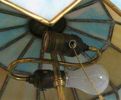 ANTIQUE MARBLE LAMP of BOY SMOKING PIPE light c. 1910  