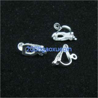 25Pcs Silver plated clip on earring FINDINGS 10×14mm A613  