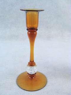 Antique Pairpoint Amber Blown Glass 8 Candlesticks  