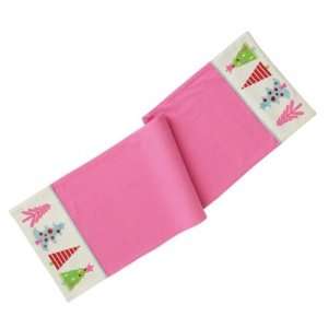   Pink Holiday Trees Embroidered Table Runner by Split P