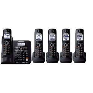  Expandable Black Cordless Phone with Alarm Clock, Talking Caller ID 
