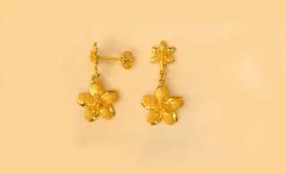18k gold flower earring from Singapore #75  