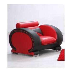 Red and Black Leather Ultra Modern Chair:  Home & Kitchen