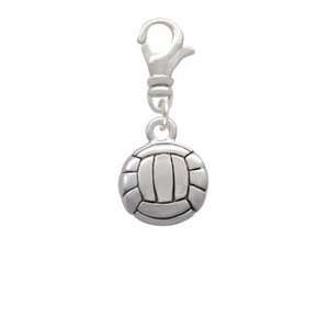 Silver Volleyball or Water Polo Ball Two Sided Clip On Charm [Jewelry]