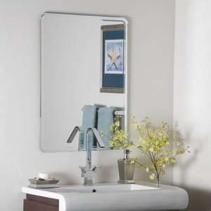   Samson   Frameless Beveled Wall Mirror, Etched Glass
