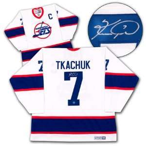  KEITH TKACHUK Winnipeg Jets SIGNED Vintage NHL Jersey 